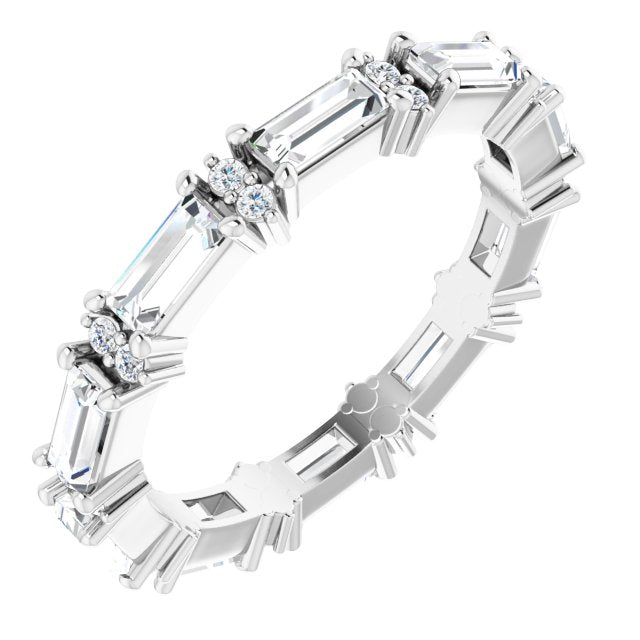 1.88 ct. Straight Baguette & Round Diamond Eternity Band-VIRABYANI